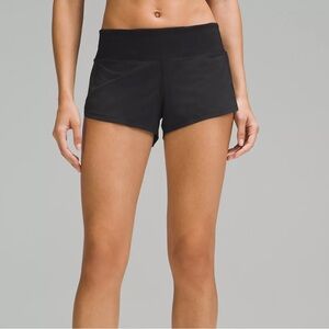 lululemon black speed up shorts size 8